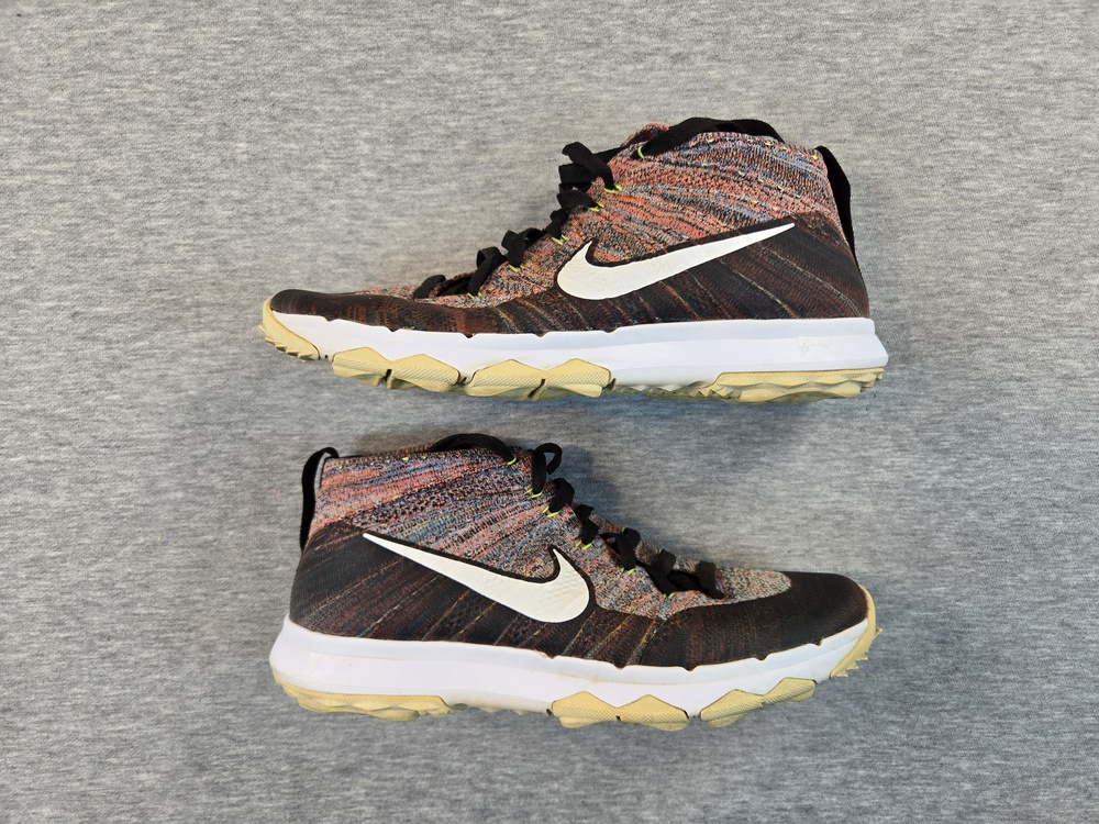Nike Flyknit Chukka Spikeless Golf Shoes Multicolor Mens Size 10.5 Black
